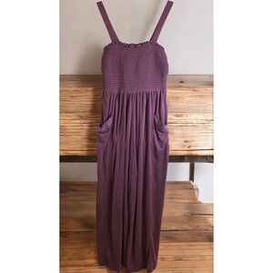 $98 Anthropologie Saturday Sunday Javiera Smocked Jumpsuit S/Small Purple